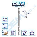 Hengeres szárú rövid kétoldalú fémcsigafúró