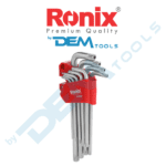 Imbuszkulcs készlet Torx, hosszú, 9 részes,  gömbvégű (T10-T50)