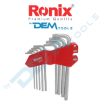 Imbuszkulcs készlet Torx, hosszú, 9 részes,  gömbvégű (T10-T50)