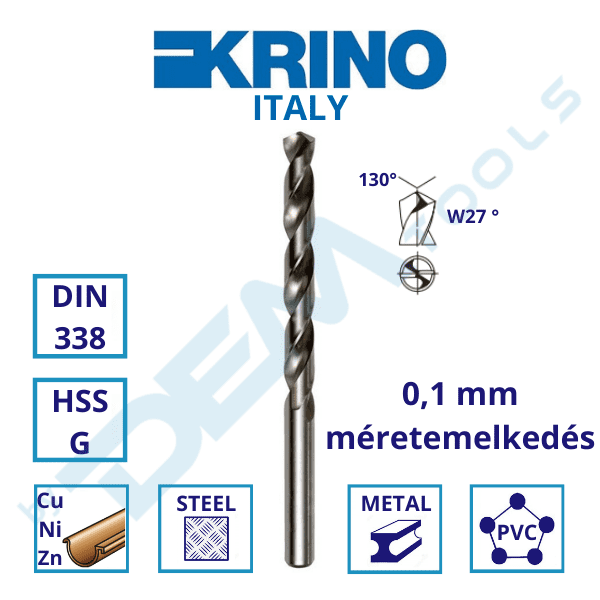 Köszörült fémcsigafúró HSS-G DIN 338 tizedes